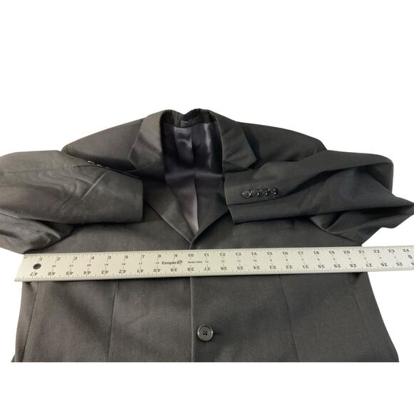 Jones New York Mens 42 Black Wool Blazer Two Button Jacket Formal Suit Coat - Picture 4 of 13